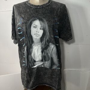 FRCHS LA x Aaliyah 2018 Miss You Acid Wash Graphic T-Shirt Medium 90s hip hop